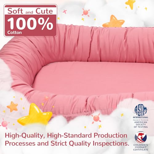 Image of EAQ Baby Lounger, Infant Lounger for Newborn,Portable Baby Nest Cover Breathable & Soft, Newborn Essentials