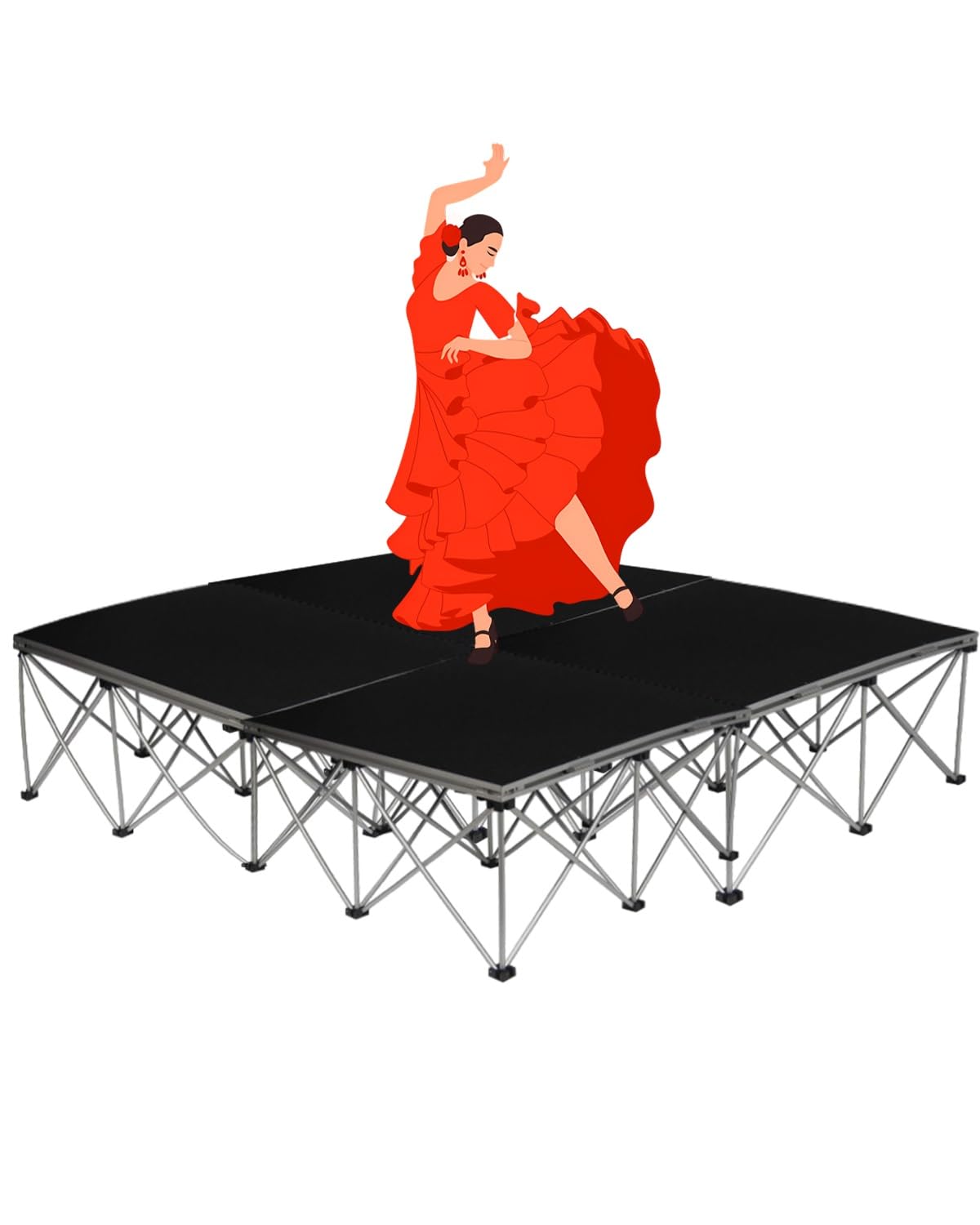 Piattaforma portatile pieghevole per palcoscenico – Riser resistente per teatro e teatro per bambini