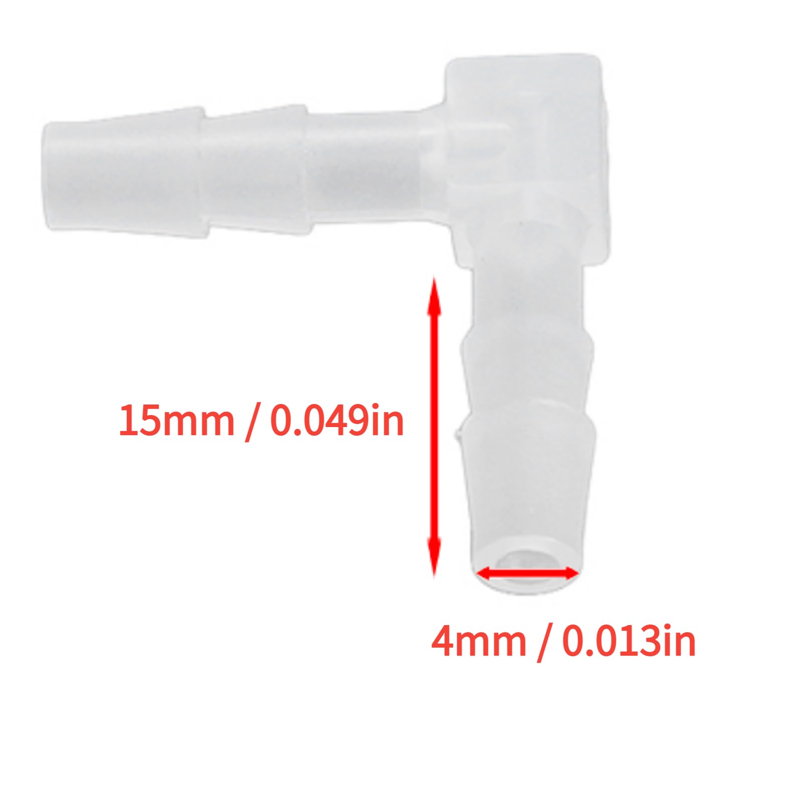10 Pcs 90 Degrés Coude Tuyau Barb En Plastique Égal Barbelé Joint Adaptateur L Forme Raccord De Tuyau pour Aquarium Air Eau Carburant Gaz Inerte(4mm)