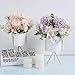 LAWOHO Artificial Flowers, 6 Packs Fake Peony Silk Hydrangea Bouquet Decor Plastic Carnations Daisy Realistic Flower Home Office Party Decor Arrangements Wedding Decoration Table Centerpieces Purple