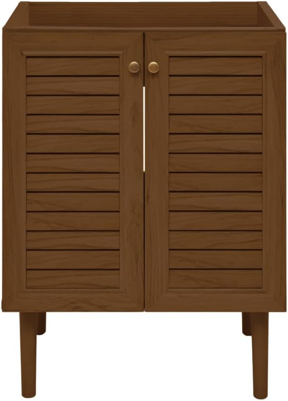 Swiss Madison Bron 24" Freestanding Bathroom Vanity Cabinet Without Top in Brown Oak