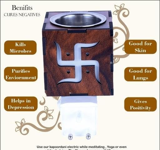 TRIXY Electric Incence Burner, Aroma Kapoor Dani, Electric Kapur Burner, Electric Dhoop Dani for Home,Office 1
