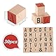 PH PandaHall 30pcs Alphabet Holz Stempel Sets A~Z Buchstaben Holz Gummistempel Mark Symbol Vintage Zahl Stempel für Handwerk, Buchstaben, DIY Karten, Scrapbooking