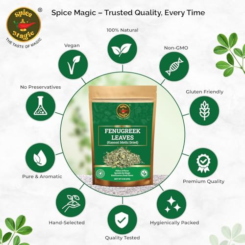 Spice Magic Fenugreek Leaves 2 oz (57g) | All-Natural Dried Methi | Aromatic Herb for Curries, Vegetables, Soups & Blends. - Image 2