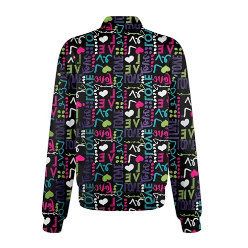 Scrub Jackets for Woman Zip Up Long Sleeve Tops Print Plus Size Womens Scrubs for Women Nursing Shirts with Pockets