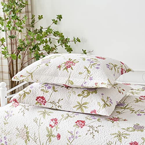 Image of Hailea Twin Daybed Cover Floral Daybed Comforter Set 3 Piece Reversible Cozy Day Bed Cover Double Sided Quilting Bedding Flower DayBed Bedding All Season for Twin Bed with 2 Standard Shams,39 inchx75 inch