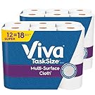 Viva Multi-Surface Cloth Paper Towels, Task Size - 12 Super Rolls (2 Packs of 6) - 81 Sheets Per Roll