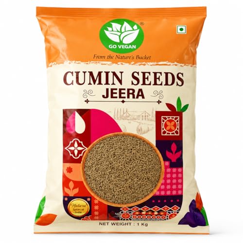 Image of Go Vegan Cumin Seeds Jeera -1kg Natural, No Added Preservatives, Whole Spice for Tadka, Seasoning & Marinades, 1 Kg