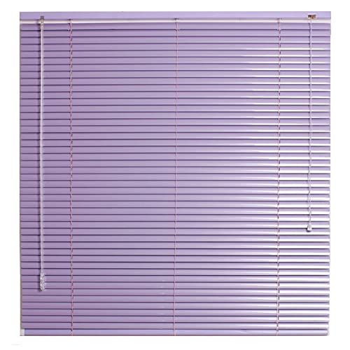 Aluminium Metal Venetian Blinds,25mm Slat Blinds,Blackout Horizontal Shades,Anti-UV Waterproof Light Adjustment Window Blinds for Kitchen,Office,Bathroom,Bedroom,Purple,Custom (W100xH160cm(39x63in))