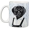 Black lab dog coffee mugdouble sided painterly pet portraits20 oz stoneware cupfrom primitives by kathy  urban country home decor
