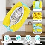 Sac de lavage pour chaussures - Sac à linge réutilisable durable pour laveuse et sécheuse, 2PCS en maille pour tous les types et tailles de chaussures (jaune)