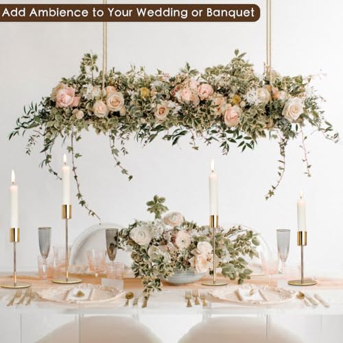 KDJFIIH Gold Candlestick Holders - Bulk Decorative Metal Candelabra - Fits 0.8 Inch Diameter Taper Candles - Gold Taper Candle Stands for Wedding, Home, Party Table Decor (Set of 27) by KDJFIIH - Image 5