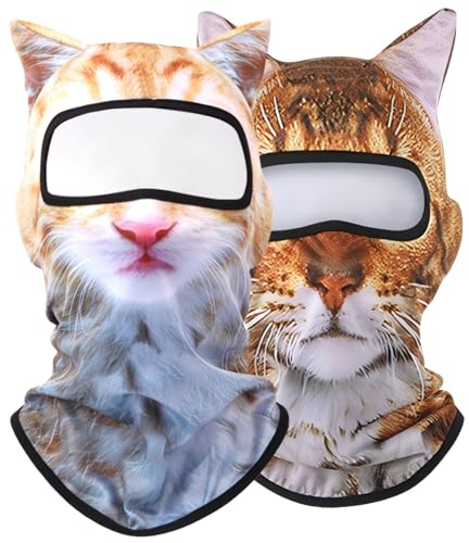 BRLETNNR 3D Cat Ski Mask Balaclava with Ears, Medium