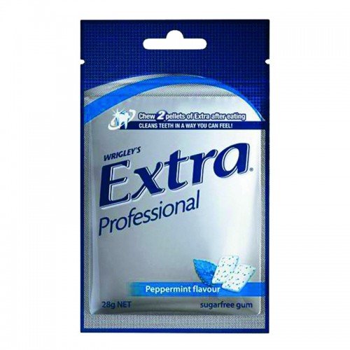 Wrigley's, Extra Professional, Goma sin azúcar, sabor a menta, 0.99oz Pack de 6 piezas