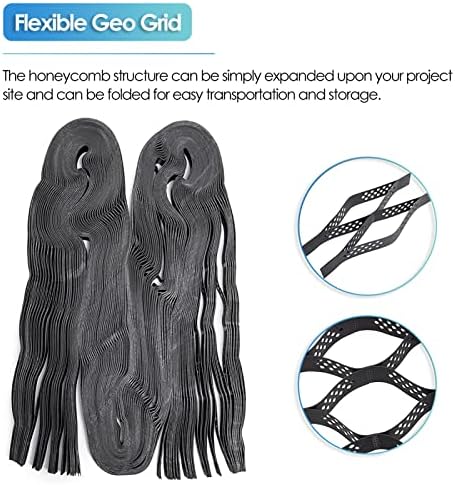 Heavy-Duty Gravel Stabilizer Grid for Erosion Control, Honeycomb Ground Grid for Driveway Reinforcement, Soil Stabilization Solution for Driveways and Paths