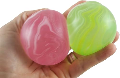 Miniatura 2 de 2 bolas de azúcar con remolino de mármol, bola elástica de melaza de 2.4 pulgadas de grosor, pegamento y gel, ultra blando y moldeable, de tiro