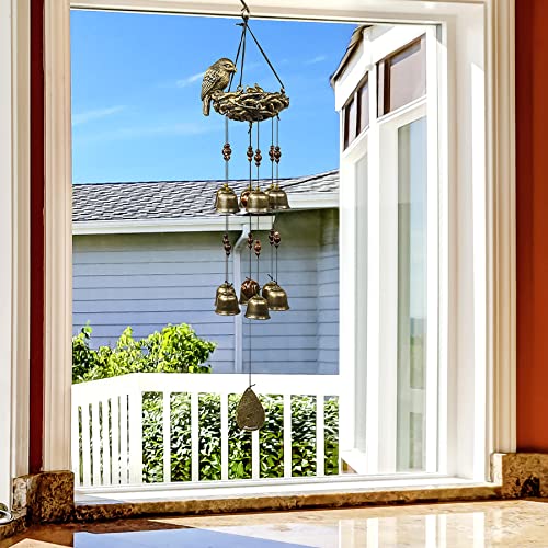 Monsiter Qe Wind Chimes Bird Nest Wind Chime With 12 Bells 3 Hook Outdoor Clearance Windchimes For Mom Grandma Women’s Gift,Memorial Wind Chimes For Outside Deep Tone Patio Porch Garden Backyard Decor #TOP3