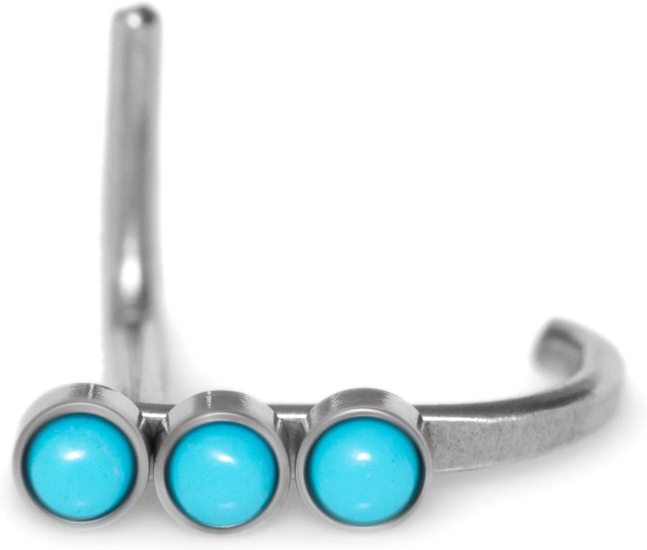 Nose Ring Stud with Turquoise - Surgical Steel Nose Ring