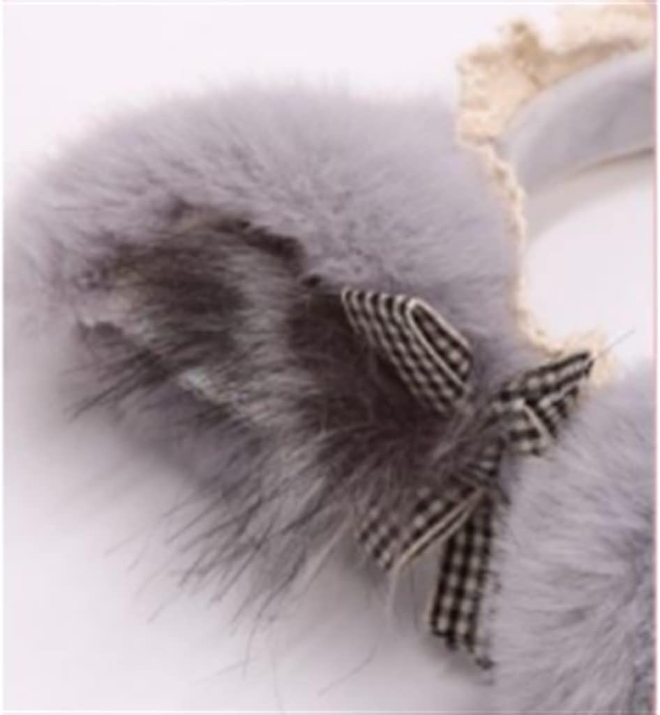 Gray Cute Earmuffs Warm Women's Hanging Ear Cover Warmer Winter Folding