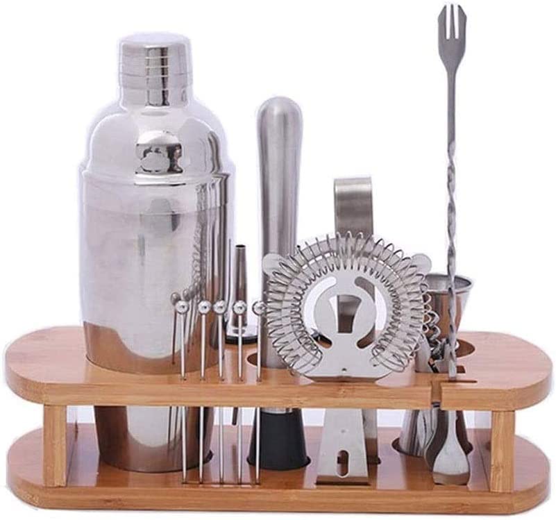 Set Coctelera Bartender con 16 piezas y soporte Bamboo miniatura 1
