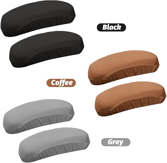 1Pair Armrest Chair Covers, Stretch Computer Chair Slipcover Soft Desk Chairs Arm Cover Furniture Protector for Office, Desk, Gaming Chairs(Black-No Sponge Lining)