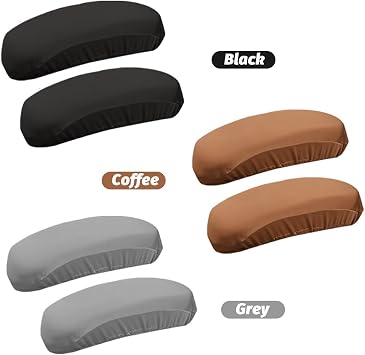 1Pair Armrest Chair Covers, Stretch Computer Chair Slipcover Soft Desk Chairs Arm Cover Furniture Protector for Office, Desk, Gaming Chairs(Black-No Sponge Lining)