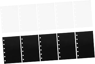 JEWEDECO 10 Folhas Pastas De Arquivo Clipes Fichário Bloco De Notas Preto Fichário Recarga Bolso Notebook Bolso Bloco De Notas Bolsa Bolsas Para Organizar Sacos De Armazenamento Saco