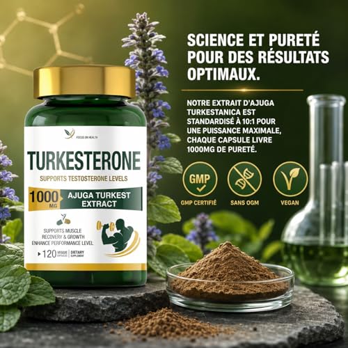 Turkesterone, 120 Gélule, 1000mg Extrait d'Ajuga Turkestanica – vue 7