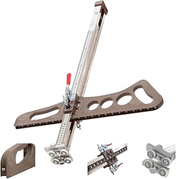 Drywall Cutting Tool, Foldable and Hand Push, Adjustable Gypsum Board Cutters, with 2pcs Spare Blade, for Wall, Build, Decoration Brown