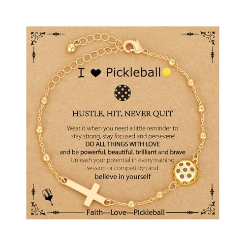 Image of Softball /Volleyball /Soccer /Basketball Football Bracelet for Girls Women, 14K Gold Plated Cross Link Chain Sport Accessories Christian Jewelry Gifts for Teens Team Coach Players