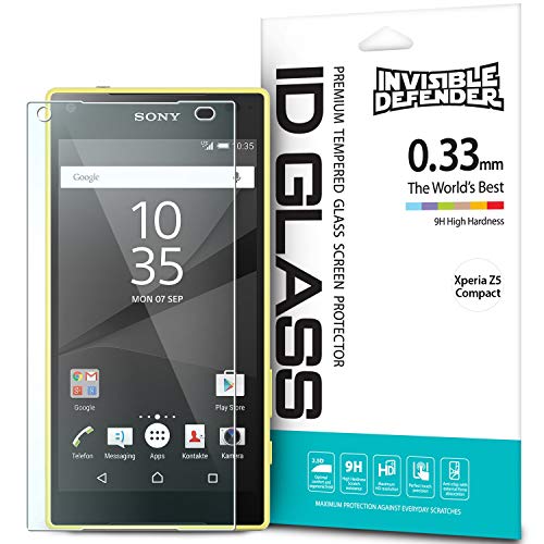 Ringke Screen Protector Compatible with Xperia Z5 Compact - Invisible Defender Glass Tempered Glass The Ultimate Clear Shield for High Definition Quality, Anti-Scratch Technology