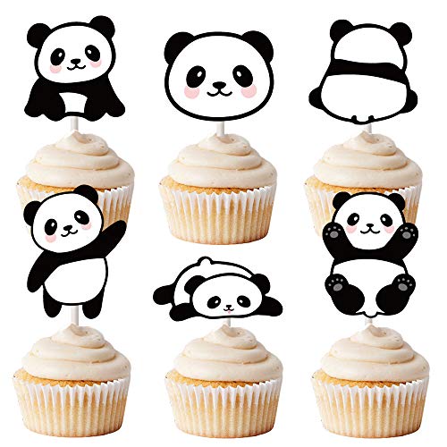 Panda Cupcake Toppers Picks 24Pcs - Panda Party Supplies Birthday & Baby Shower #TOP7