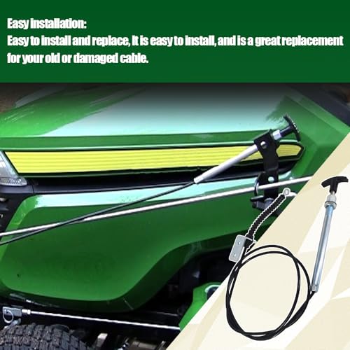 Image of Chute Deflector Cable Replaces for John Deere AM134404 Spout Control Input Cable Fits for JD 44 Inch Snow Blower on L 100 110 120 130 X 300 320 340 500 520 540 LA D E Series Lawn Tractors