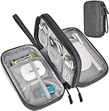 CAOODKDK Electronic Organizer Travel Cable Accessories Bag, Electronic Organizer Case, Waterproof Electronic Accessories Organizer Bag for Power Bank, Charging Cords, USB Cable (Dark Gray)