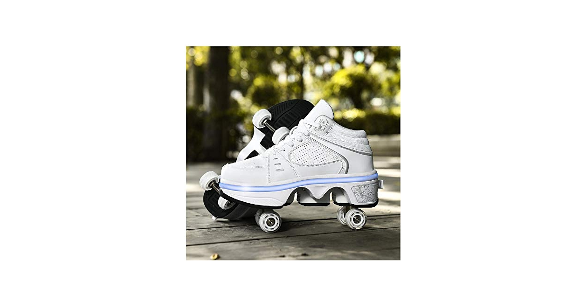 ZXSZX 2-in-1 Multi-purpose Roller Skates 4 Adjustable Wheels