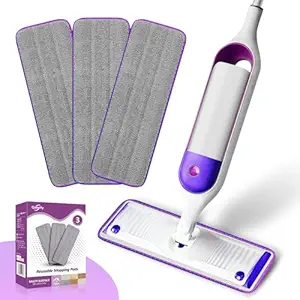 Qaestfy Microfiber Reusable Pad Refill Compatible with Swiffer PowerMop, Power Mop Refills Pads, Wet & Dry, Machine Washable Replacement Mop for All Floor Type Cleaning (Pack of 3)