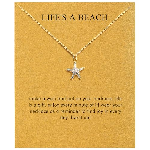 Baydurcan Summer Gifts for Women Beach Jewelry for Women Starfish Necklace (Starfish)