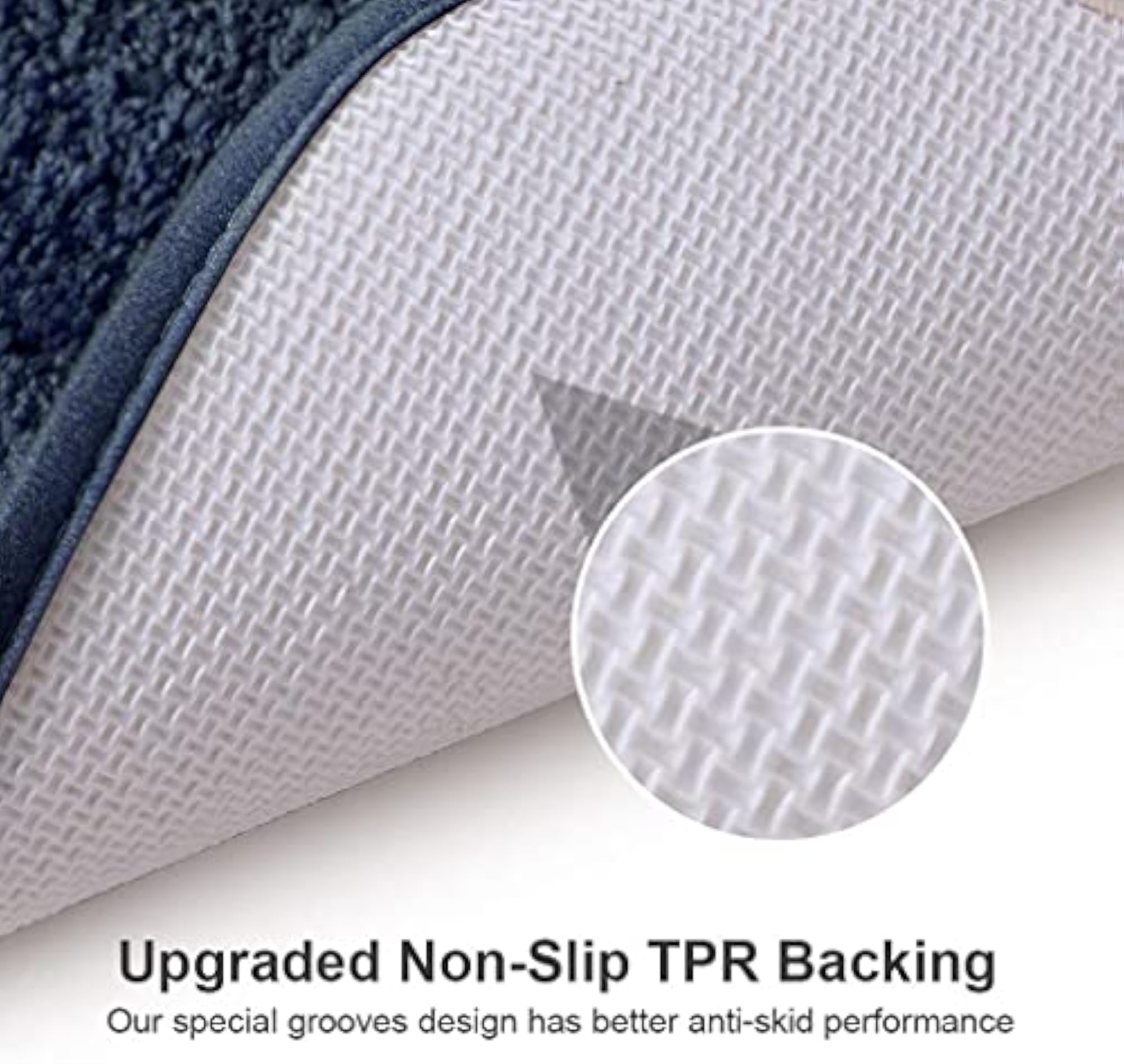 Microfiber Bathroom Rugs, Soft and Absorbent, Navy