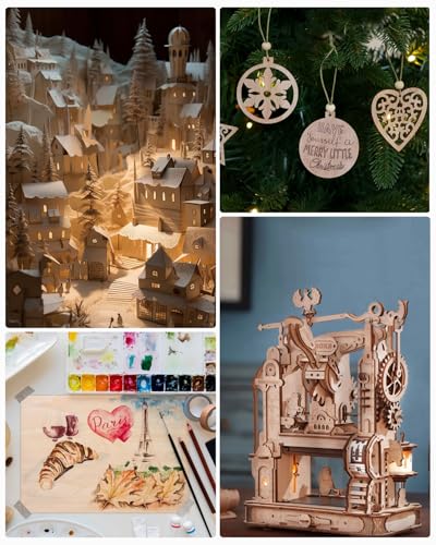 Linde Sperrholz 3mm, 10er Pack A4 30 x 21 cm - Laserbearbeitung für DIY Holzarbeiten, Modellbau, Deko & Gemälde