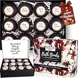 Bath Bombs for Women Relaxing with Inspirational Messages, 12 Natural and Organic Bath Bombs with Essential Oils & Skin Moisturizing Shea Butter. Birthday Gift, Mothers Day Gift for Mom, Wife
