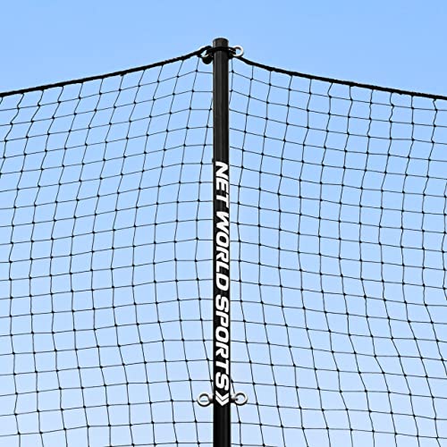 Stop That Ball™ Pro Socketed Ball Stop Net & Posts | Multi-Sport Removable Net Systems and 4 Netting Types (Baseball, 12ft x 40ft)