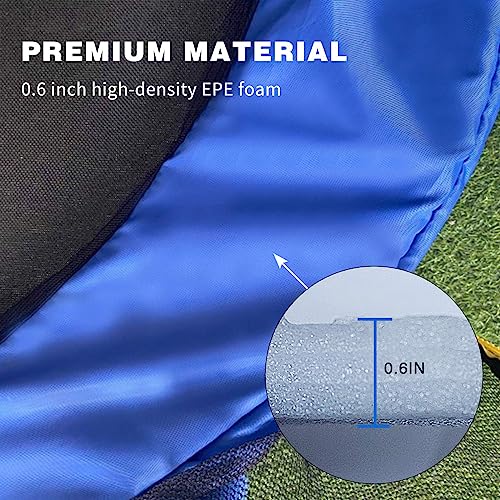 ACWARM HOME 12FT Trampoline Spring Protection Safety Cover Trampoline Pads Replacement Round, Fits 12FT Frames, Water-Resistant Trampolines Accessories, No Holes for Poles, Blue