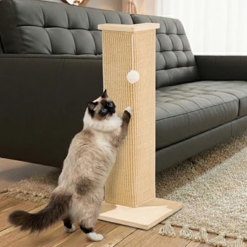 PETKARAY Couch Corner Cat Scratcher, 28'' Corner Wall Scratching Post, Sisal…