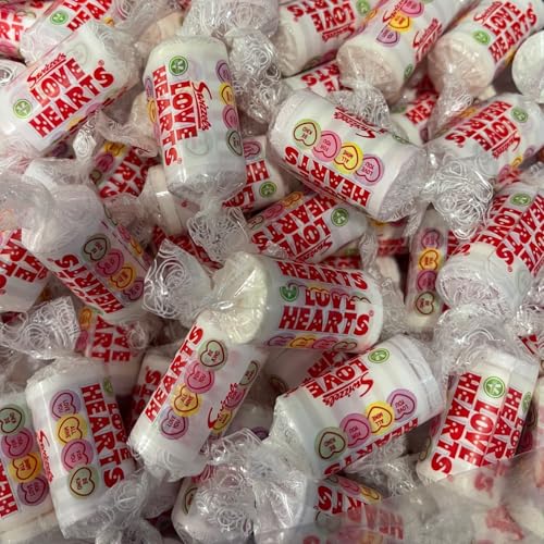 Image of Swizzels Love Hearts Mini Rolls, Retro Pick & Mix for Party Gift Sweets x36