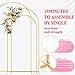 Wokceer Wedding Arch Backdrop Stand 7.2FT, 6.6FT, 6FT Set of 3 Gold Metal Arch Backdrop Stand for Wedding Ceremony Baby Shower Birthday Party Decor