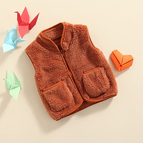 Image of Toddler Baby Girl Boys Sleeveless Fleece Plush Vest Sherpa Waistcoat