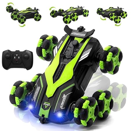 GOEASY 6 Wheel Remote Control Laser Stunt Car with Rechargeable Battery 2.4GHZ | 360 degree Rotating Twisting Drift Car Toy for Kids | Off Road high Speed Double Sided six Wheel Drive