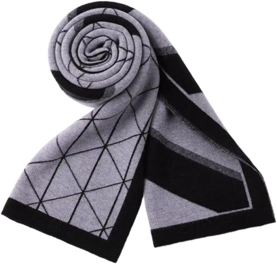 JSEIAJB Autumn And Winter Versatile Thickened Warm Neck Gift Business Wool Scarf Men's
