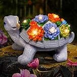 Garden Ornaments Outdoor Solar Turtle: Eletorot Birthday Gifts for Women Mum Nan Grandma, Garden Statue Decor with LED Lights - Unique Gardening Presents for Decorations, Easter, Christmas, Valentines