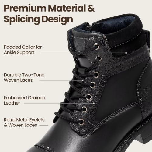 Image of Mens Chelsea Boots, Stylish and Comfort Leather Chukka Ankle Boots with Zipper
